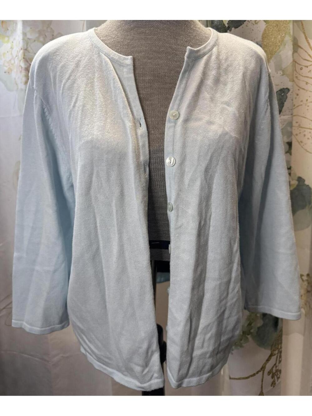 Christopher & Banks Light Blue Button-Up Cardigan Sweater